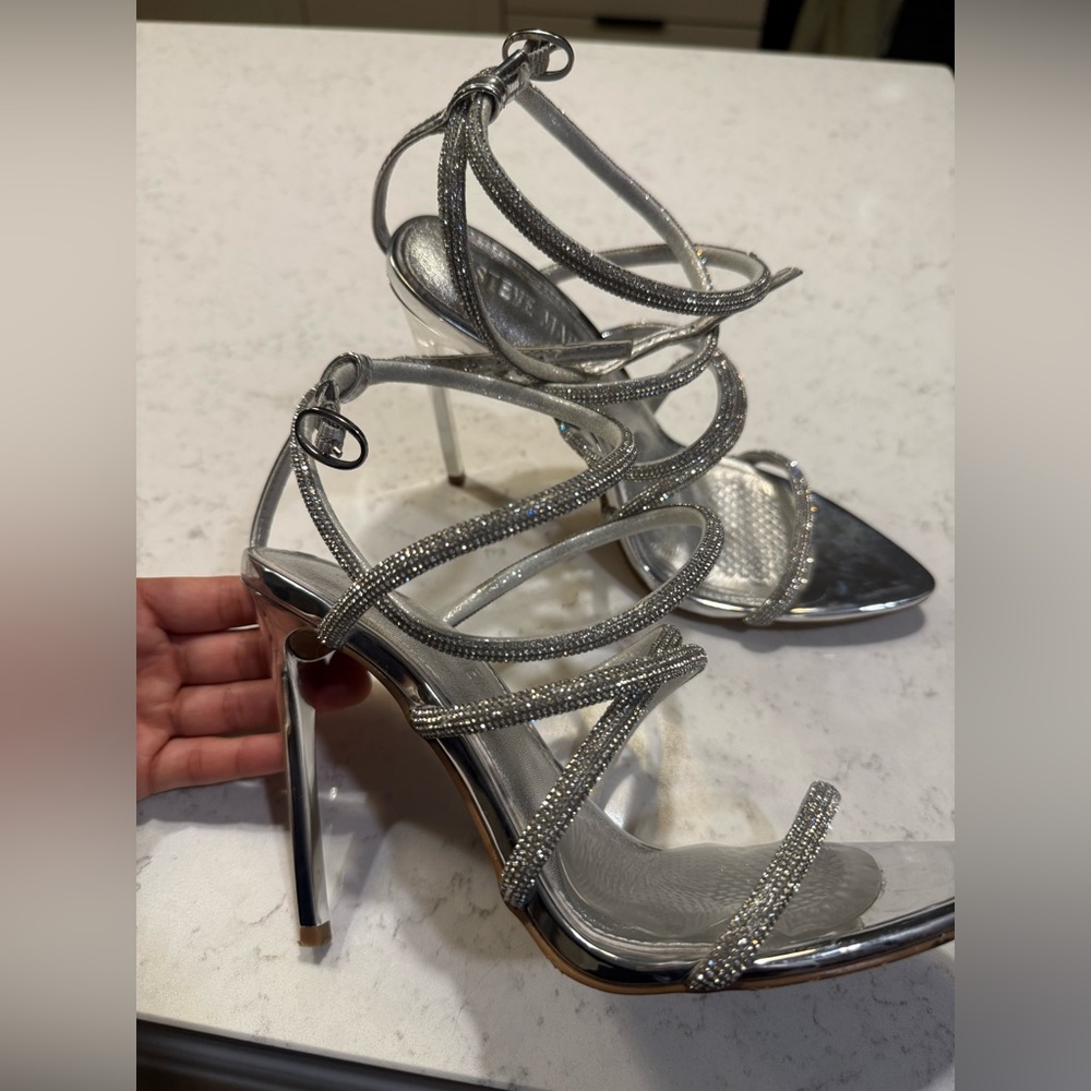 Steve Madden Silver Heels | Size 6